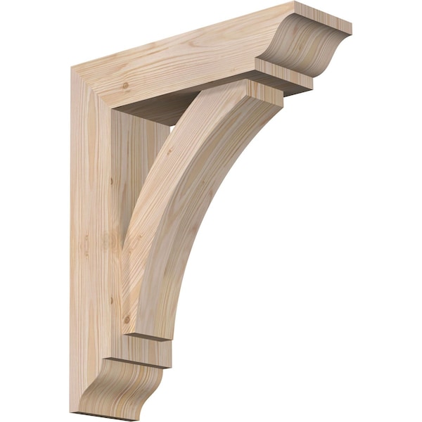 Ekena Millwork Thorton Traditional Smooth Bracket w/ Offset Brace, Douglas Fir, 5 1/2"W x 18"D x 22"H BKT0604X18X22THR01SDF - main